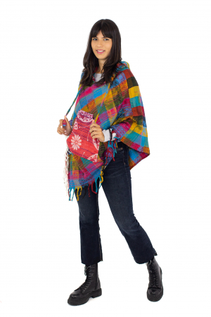 Poncho scurt model Rainbow - Multicolor [3]