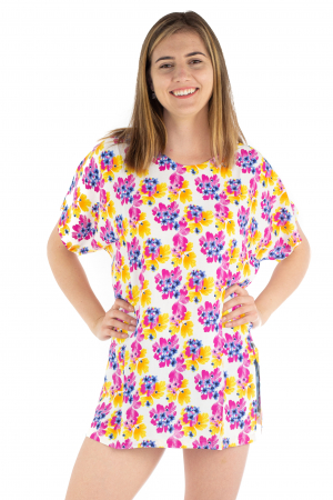 Poncho din Rayon - Painted Flowers [4]