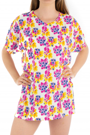 PROMOȚII - Poncho din Rayon - Painted Flowers