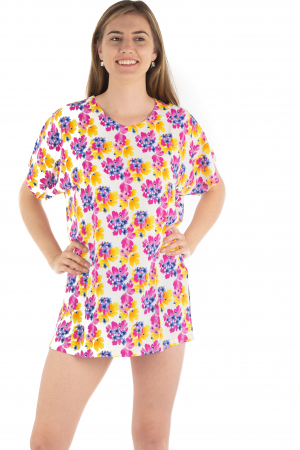 Poncho din Rayon - Painted Flowers [1]