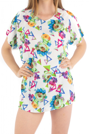PROMOȚII - Poncho din Rayon - Motive geometrice