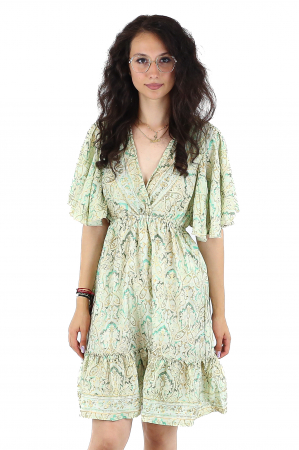 Rochie boho scurta cu volanase si print floral - Model 3 [0]