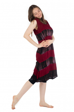 Rochie cu detalii Tie-Dye - Burgundy [5]