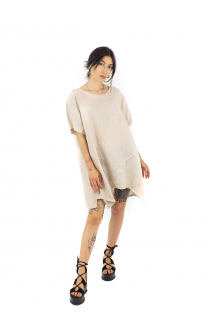 Rochie din In in colturi - Crem - 21121 [3]