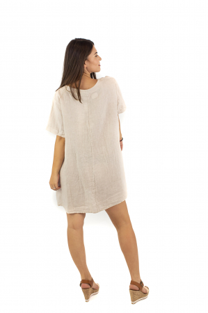 Rochie din In in colturi - Crem - 21121 [5]