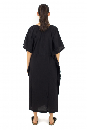 Rochie Kaftan lunga intr-o culoare - Albastru Prafuit [22]