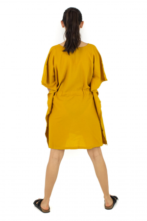 Rochie Kaftan scurta intr-o culoare - Albastru Prafuit [3]