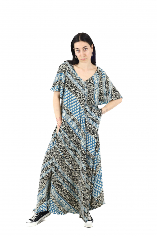 Rochie lunga cu buzunare din material fluid - Model 1 [0]