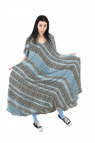 Rochie lunga cu buzunare din material fluid - Model 1 [3]