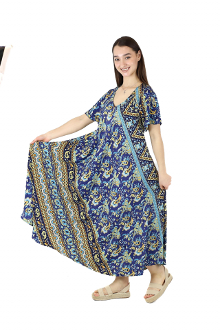 Rochie lunga cu buzunare din material fluid - Model 6 [1]