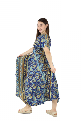 Rochie lunga cu buzunare din material fluid - Model 6 [3]