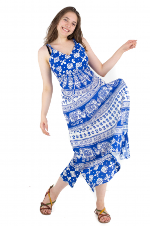 Rochie lunga din bumbac multicolora - Motive hinduse 5 [4]