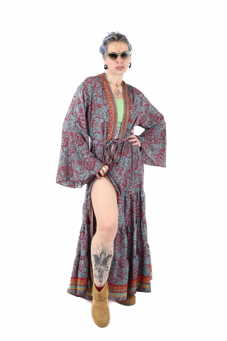 Rochie lunga tip Kimono cu maneci 3/4 - Model 1 [4]