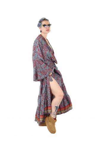 Rochie lunga tip Kimono cu maneci 3/4 - Model 1 [1]