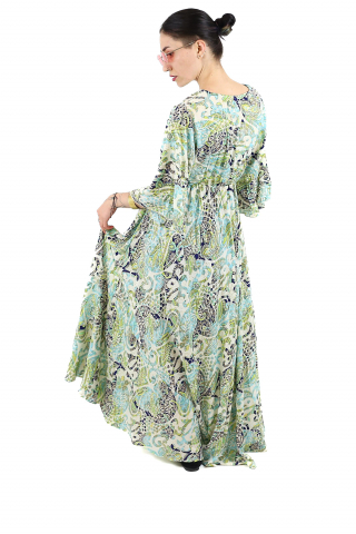 Rochie maxi boho cu imprimeu si maneci trei sfert - Model 1 [2]
