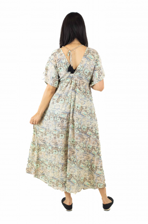 Rochie maxi boho cu imprimeu si maneci trei sfert - Model 1 [2]