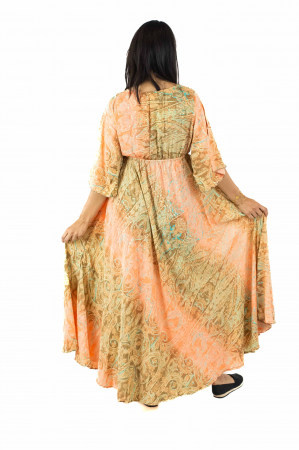 Rochie maxi boho cu imprimeu si maneci trei sfert - Model 1 [2]