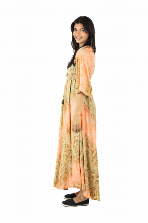 Rochie maxi boho cu imprimeu si maneci trei sfert - Model 1 [1]
