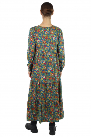 Rochie maxi cu mânecă lungă și cu croi lejer - Teal [1]