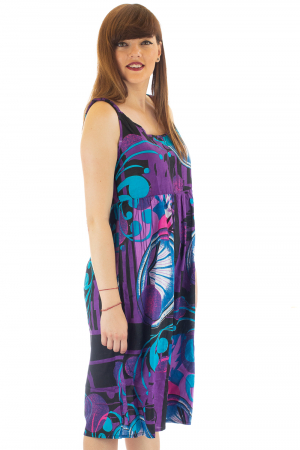 Rochie medie din bumbac cu print abstract [5]