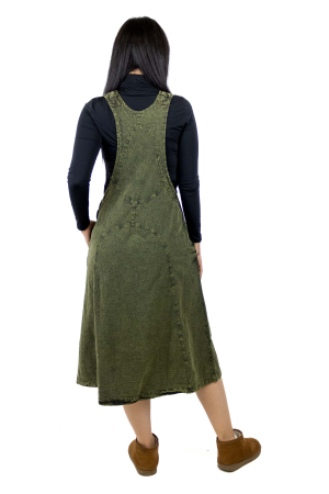 Rochie sarafan din bumbac jeans style - Visiniu [6]