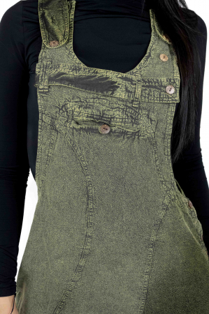 Rochie sarafan din bumbac jeans style - Visiniu [8]