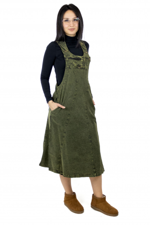 Rochie sarafan din bumbac jeans style - Visiniu [5]