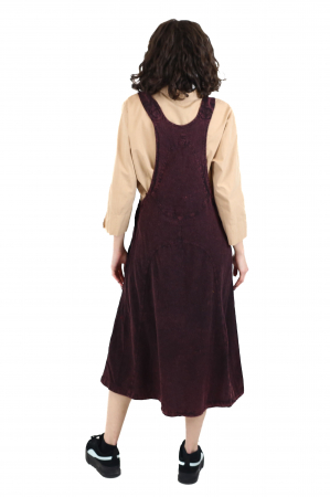 Rochie sarafan din bumbac jeans style - Visiniu [11]