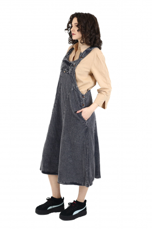 Rochie sarafan din bumbac jeans style - Visiniu [15]
