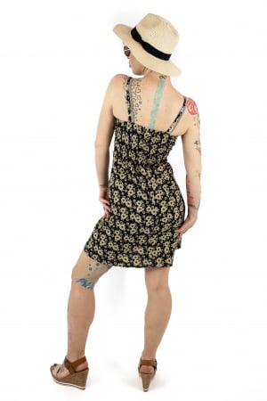 Rochie scurta cu bretele si print floral - M-37 [3]