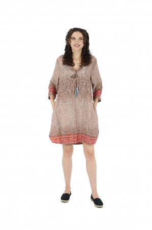 Rochie scurta cu croi lejer si imprimeu oriental - Model 4 [3]