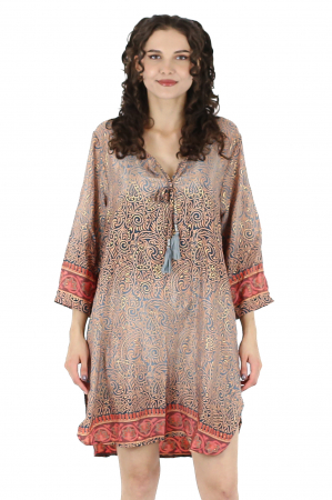 Rochie scurta cu croi lejer si imprimeu oriental - Model 4 [0]