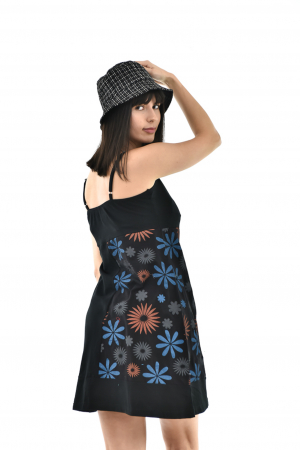 Rochie scurta din bumbac cu print cu bretele - Model surpriza [8]