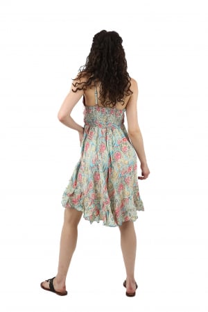 Rochie scurta din material fluid cu fir auriu si decolteu in V - Model 1 [3]