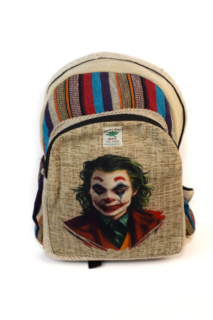 Rucsacuri Mari cu Print - Rucsac din canepa si bumbac - Joker