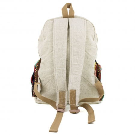Rucsac mare din canepa si bumbac cu print artistic - Elefant Magestic [1]