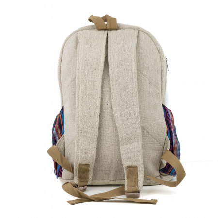 Rucsac mare din canepa si bumbac cu print artistic - Meditatie si armonie [3]