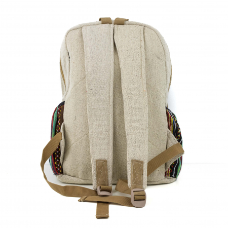 Rucsac mare din canepa si bumbac cu print artistic - Inner peace [3]