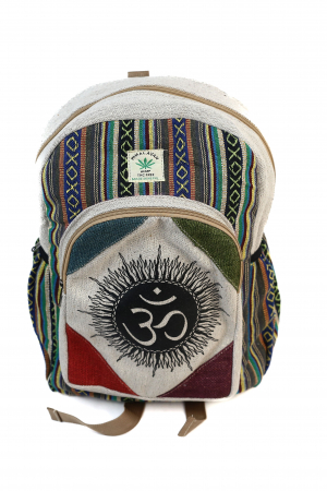 FEMEI - Rucsac Mare din Canepa si Bumbac cu Print - Om