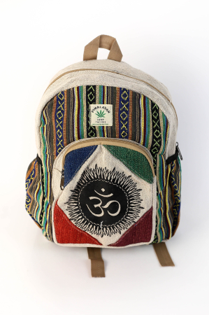 Rucsacuri Mari cu Print - Rucsac Mare din Canepa si Bumbac cu Print - Om