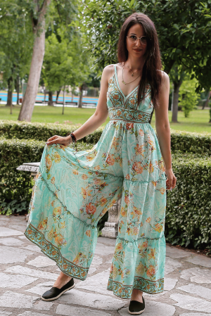 Salopeta boho lunga evazata cu volanase pe picior - Model 1 [0]