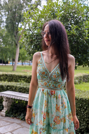 Salopeta boho lunga evazata cu volanase pe picior - Model 1 [4]