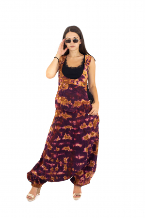 Salopete - Salopeta Salvar Tie-dye - Ruginiu