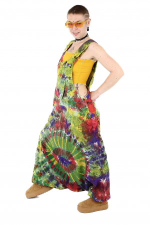 Salopeta tip salvar cu print Tie-Dye -Khaki [3]