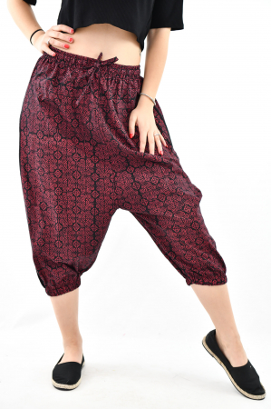 Salvari 3/4 cu print abstract - Visiniu [0]