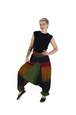 Salvari din bumbac cu banda lata si dungi - Culori inchise [4]