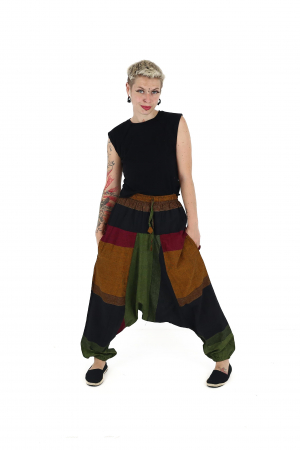 Salvari din bumbac cu banda lata si dungi - Culori inchise [1]