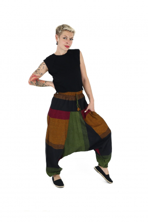 Salvari din bumbac cu banda lata si dungi - Culori inchise [2]