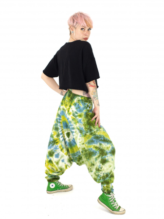 Șalvari din bumbac Tie Dye - Verde [1]