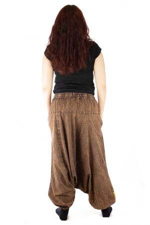 Salvari din bumbac maro brodati cu cercuri [3]